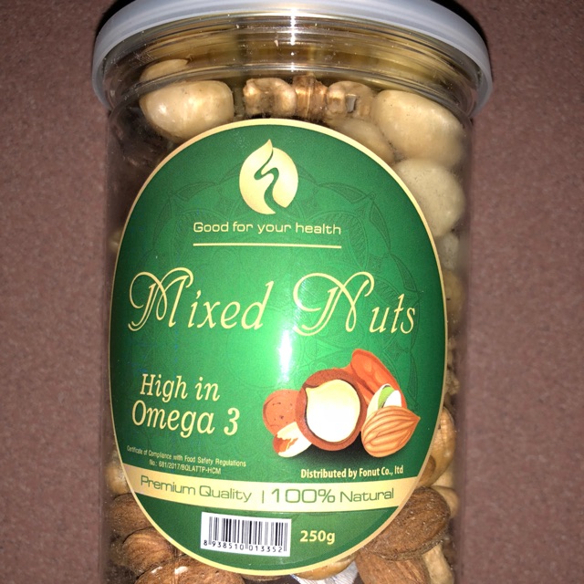Mixed nuts 4 hạt 250g (macca, óc chó, hạnh nhân, hạt điều)