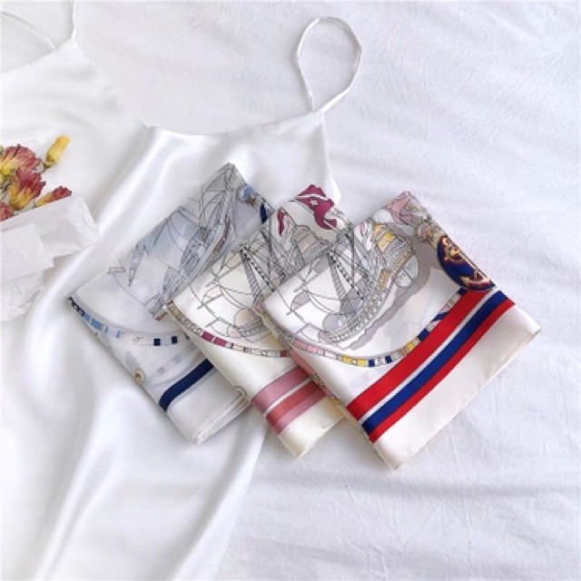 Khăn lụa vuông 70x70 turban quàng cổ,áo khăn yếm bandana thời trang đội đầu - Maben