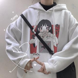 Áo hoodie có nón tay dài in họa tiết dễ thương đáng yêu xinh xắn