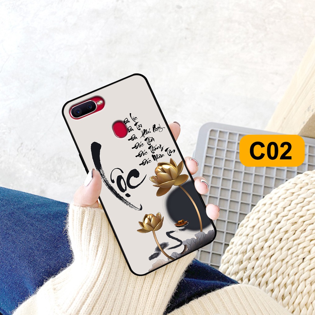 Ốp lưng Oppo A5s - Oppo A7 - Oppo F9 - Oppo A12 in hình phong cách chữ thư pháp cha mẹ, tài lộc