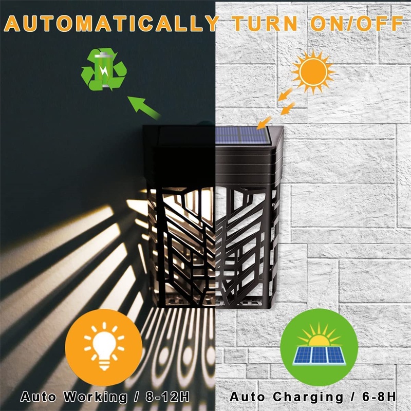 Đèn Led Hàng Rào Năng Lượng Mặt Trời 2 Chế Độ Tự Động Bật / Tắt Chống Thấm Nước Trang Trí Sân Vườn