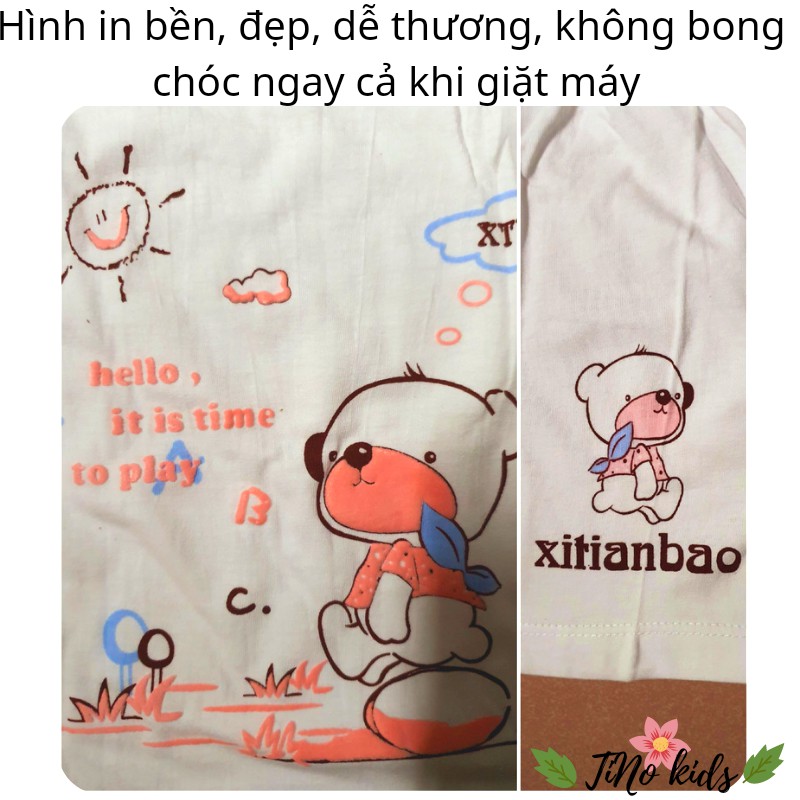 Bộ cotton ba lỗ - phối viền sát nách quảng châu cho bé 6-15kg