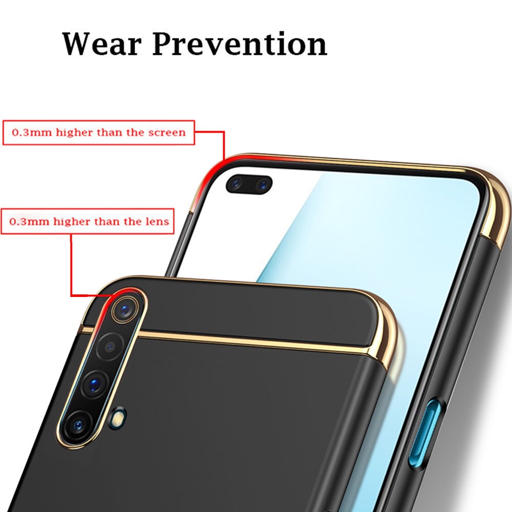 Ốp điện thoại PC cứng siêu mỏng chống trầy bảo vệ toàn diện 3 trong 1 cho REALME X3 SUPERZOOM / X50 5G