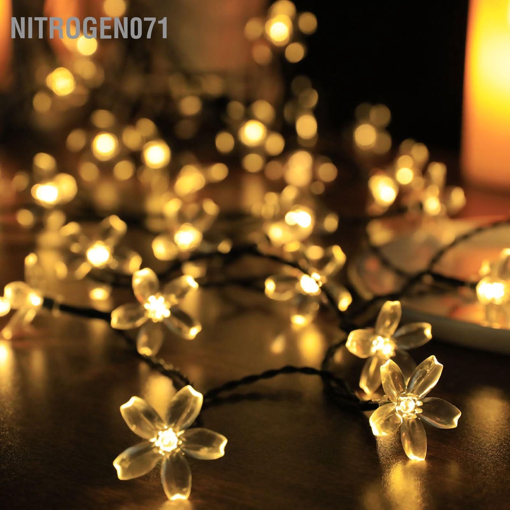 Dây Đèn LED Trang Trí Hình Hoa Anh Đào Xinh Lung Linh 5M Và 20 Đèn - Năng Lượng Mặt Trời Chống Thấm Nước Trang Trí Sân Vườn Nitrogen071