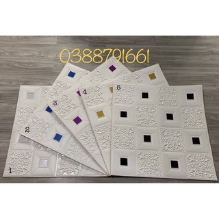 Xốp dán tường giả da đính kim tuyến