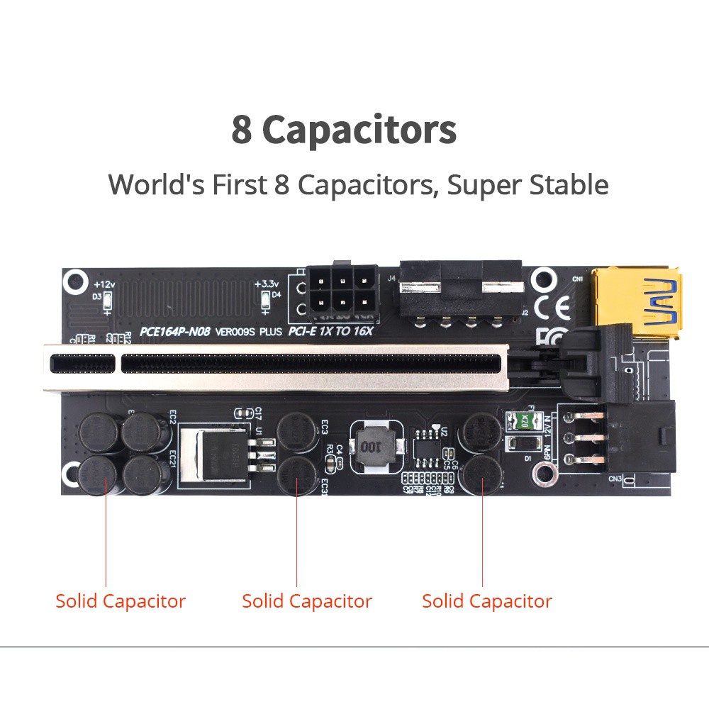 Card Đồ Họa Ver009S Plus Pci-E 009s Pcie X1 Sang X16 6pin Power 60cm Usb 3.0 | WebRaoVat - webraovat.net.vn