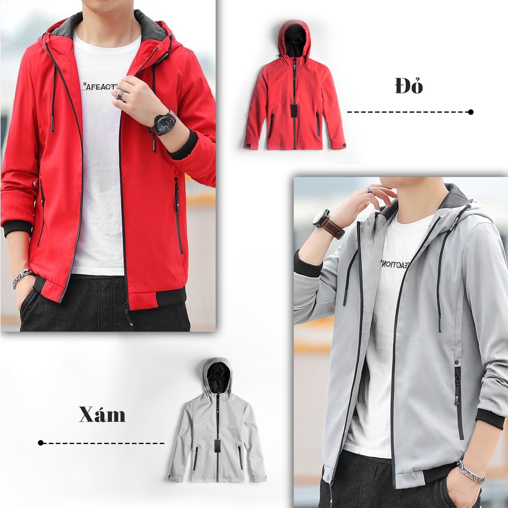 Áo khoác gió chống nước Amitino áo gió nam thời trang unisex