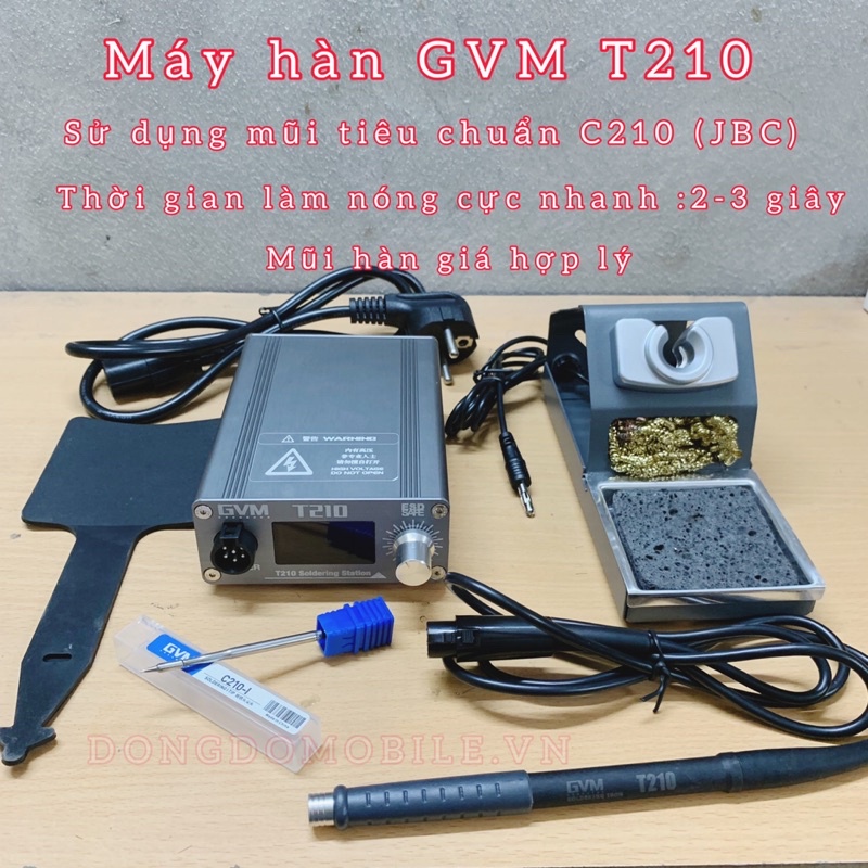 Máy hàn T210 GVM sử dụng mũi hàn C210 tiêu chuẩn JBC