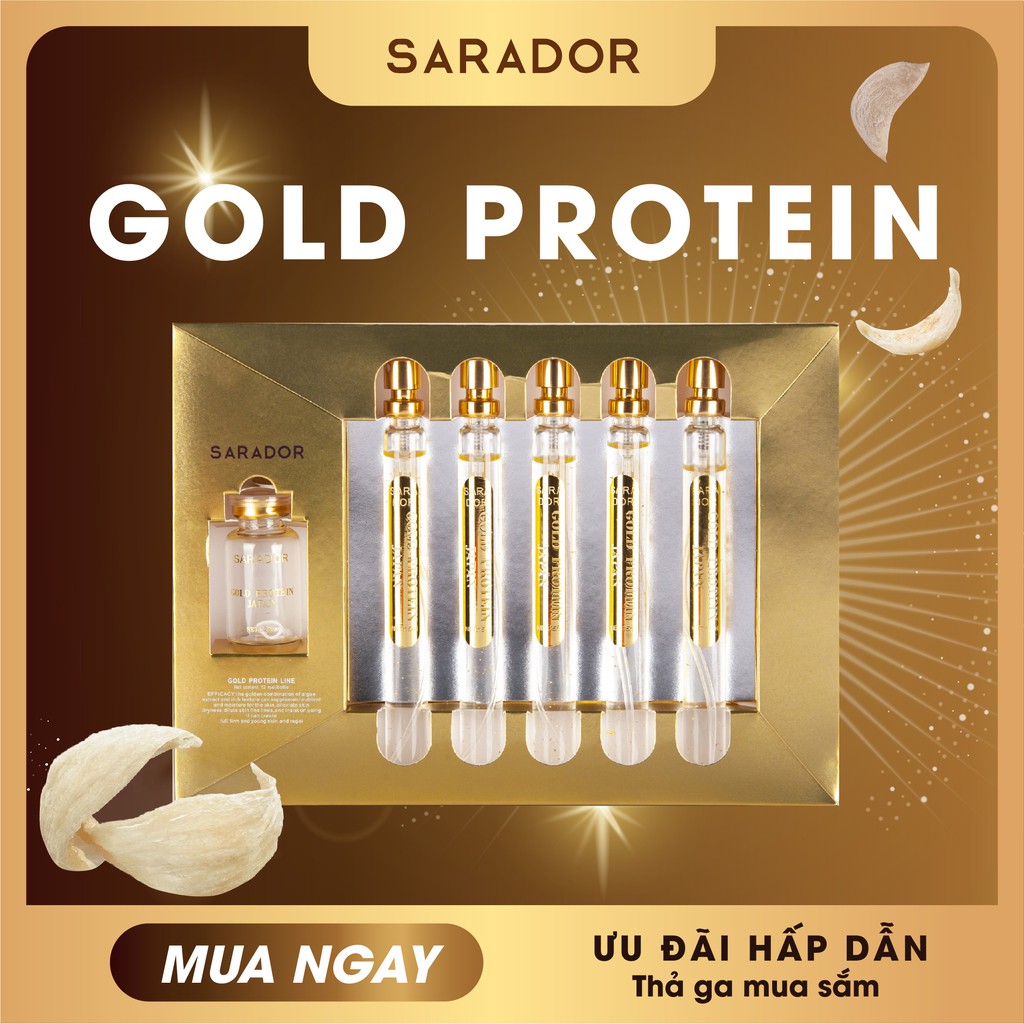 Gold Protein tinh chất vàng [Hộp 5 ống, 1 lọ chỉ protein]