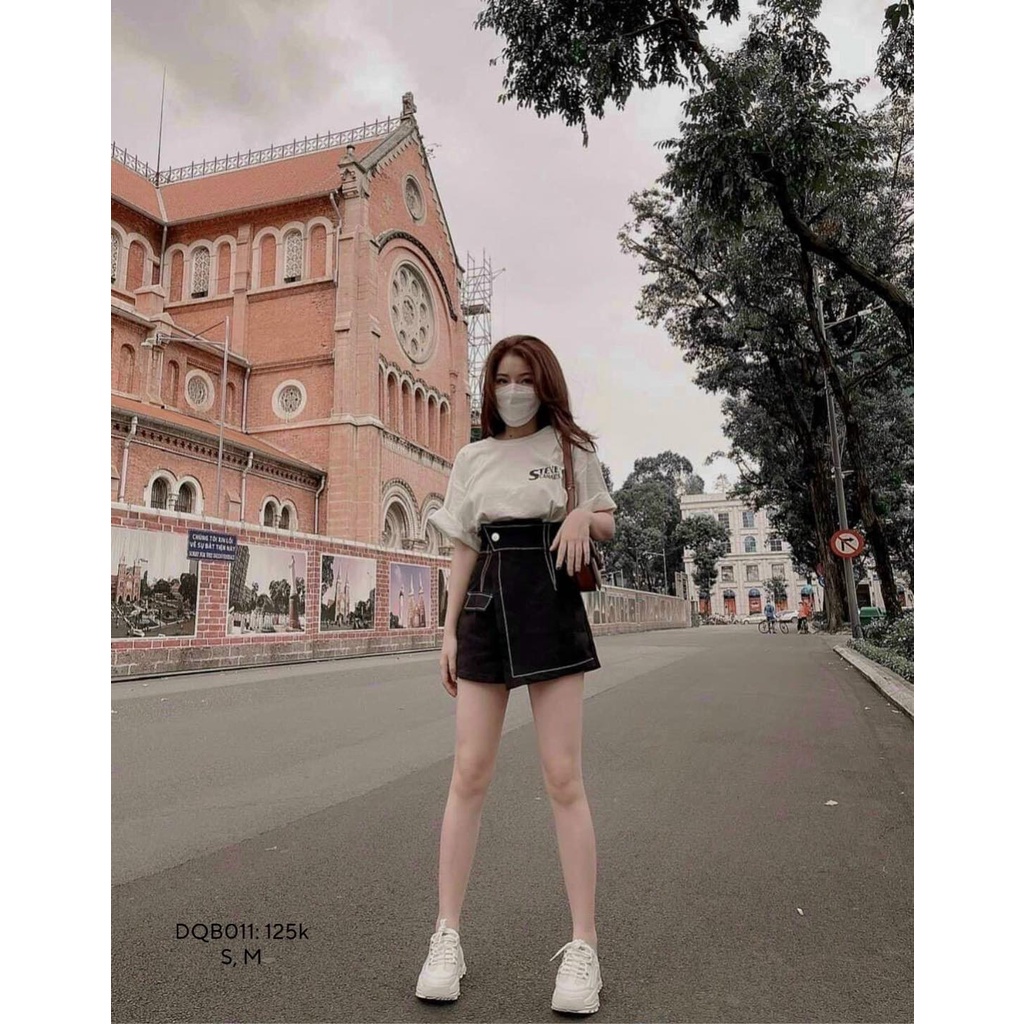 Quần short nữ giả váy chỉ nổi CHIBETS DQB011