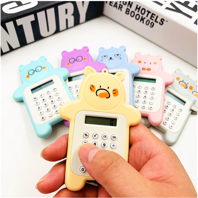 [ FREE SHIP ] Móc khóa máy tính mini cute  Chống nước nhẹ -  Máy Tính Mini Gấu Bỏ Túi Dễ Thương