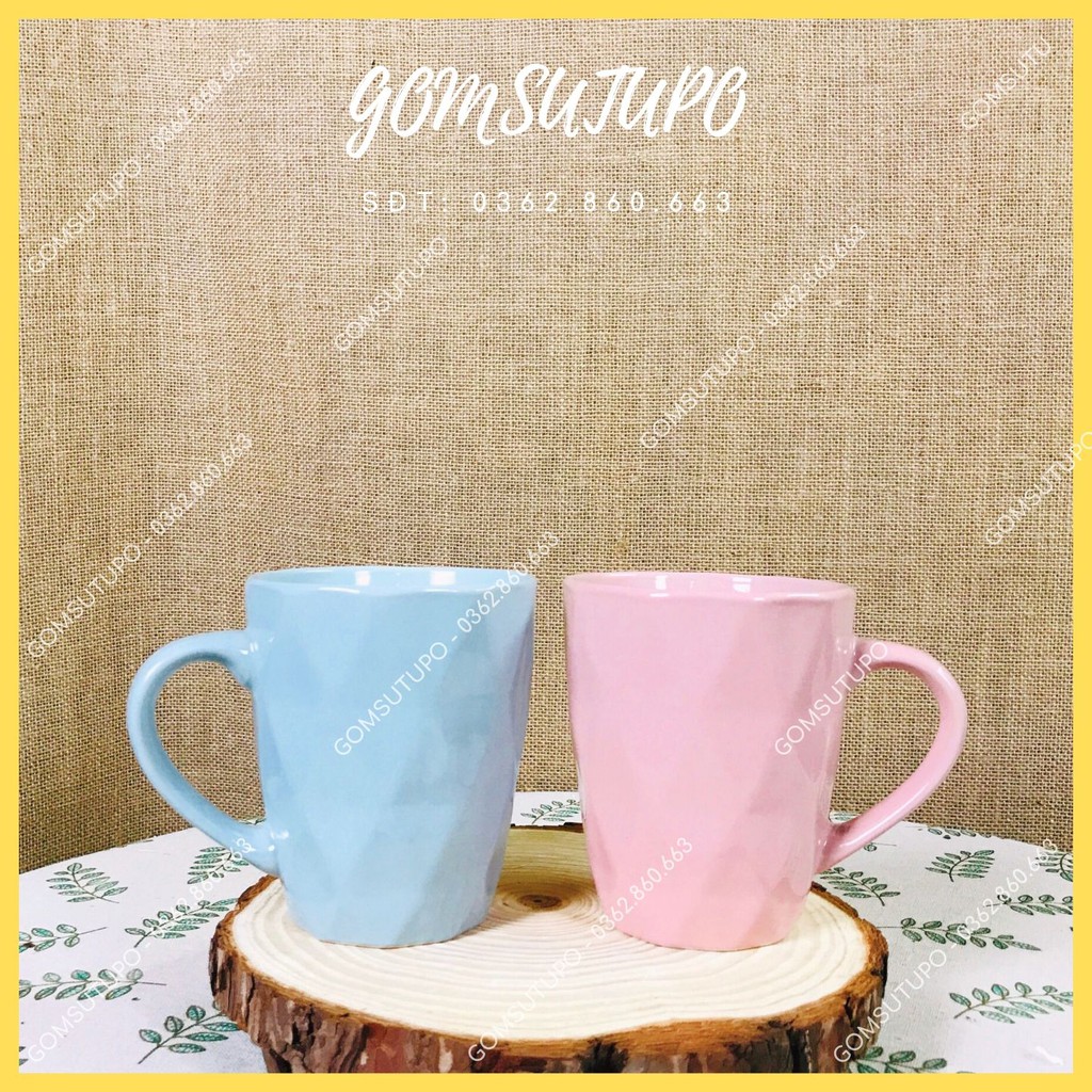 Cốc Đôi - Màu Pastel - Giá Rẻ - Gốm Sứ Bát Tràng - Cốc uống nước