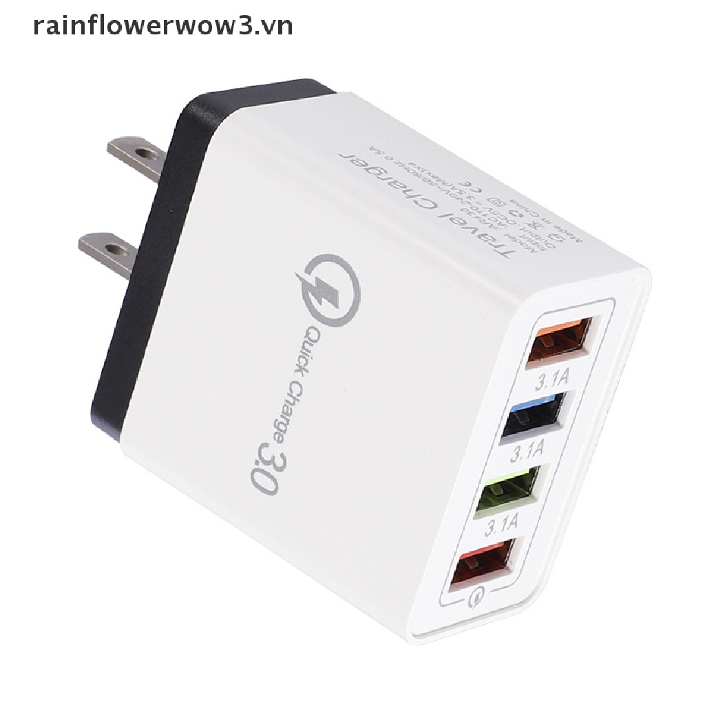 Củ sạc nhanh gắn tường 4 cổng usb QC 3.0