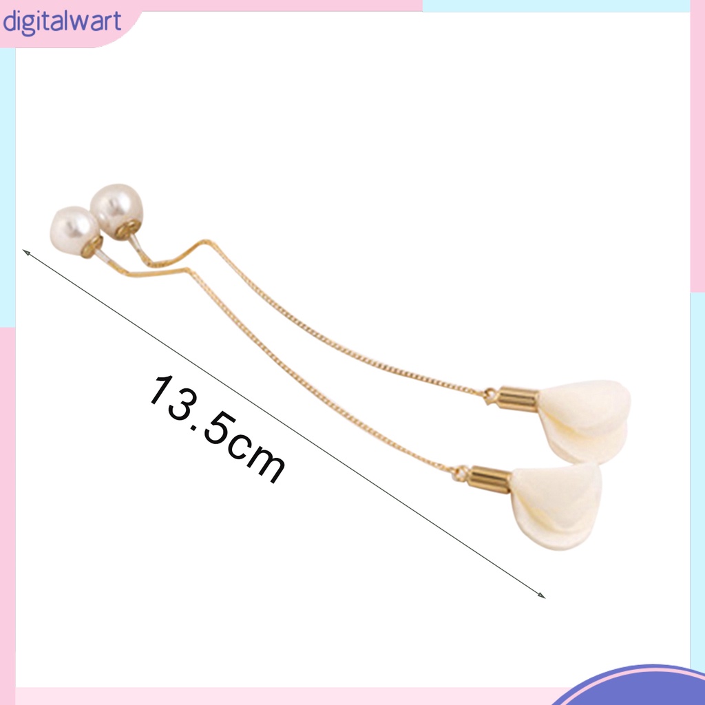 Cặp khuyên tai thiết kế đính hoa rủ dài và ngọc trai nhân tạo sang trọng dành cho nữ