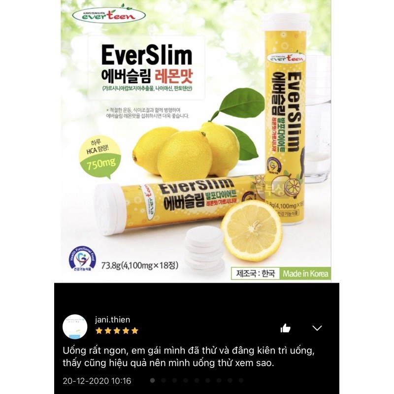 Viên sủi giảm cân thần tốc, viên sủi giảm cân Everslim 1 tuýt (18 viên) cực kỳ hiệu quả | BigBuy360 - bigbuy360.vn