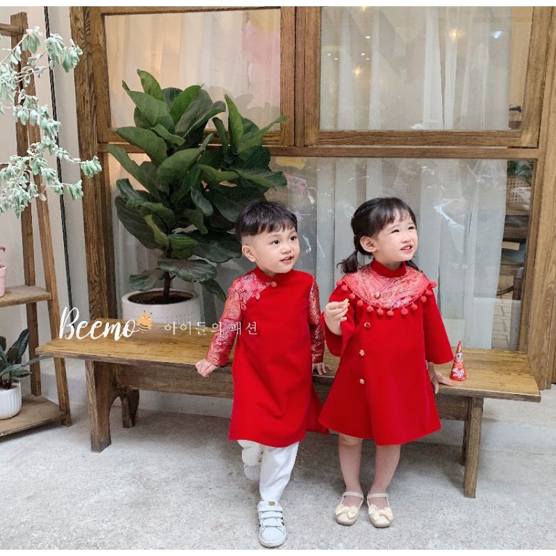 _Áo dài gâm cách tân bé trai/gái 9 đến 22kg
