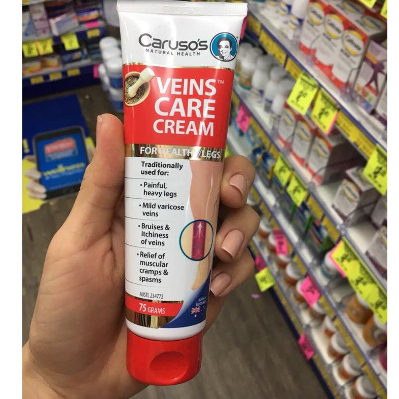 Kem Bôi Giãn Tĩnh Mạch Caruso's Veins Care Cream Úc 75g