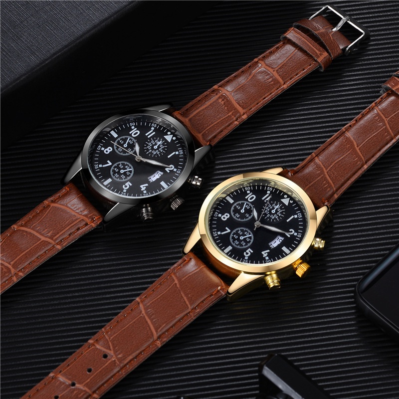 Đồng hồ quartz dây đeo da dành cho nam