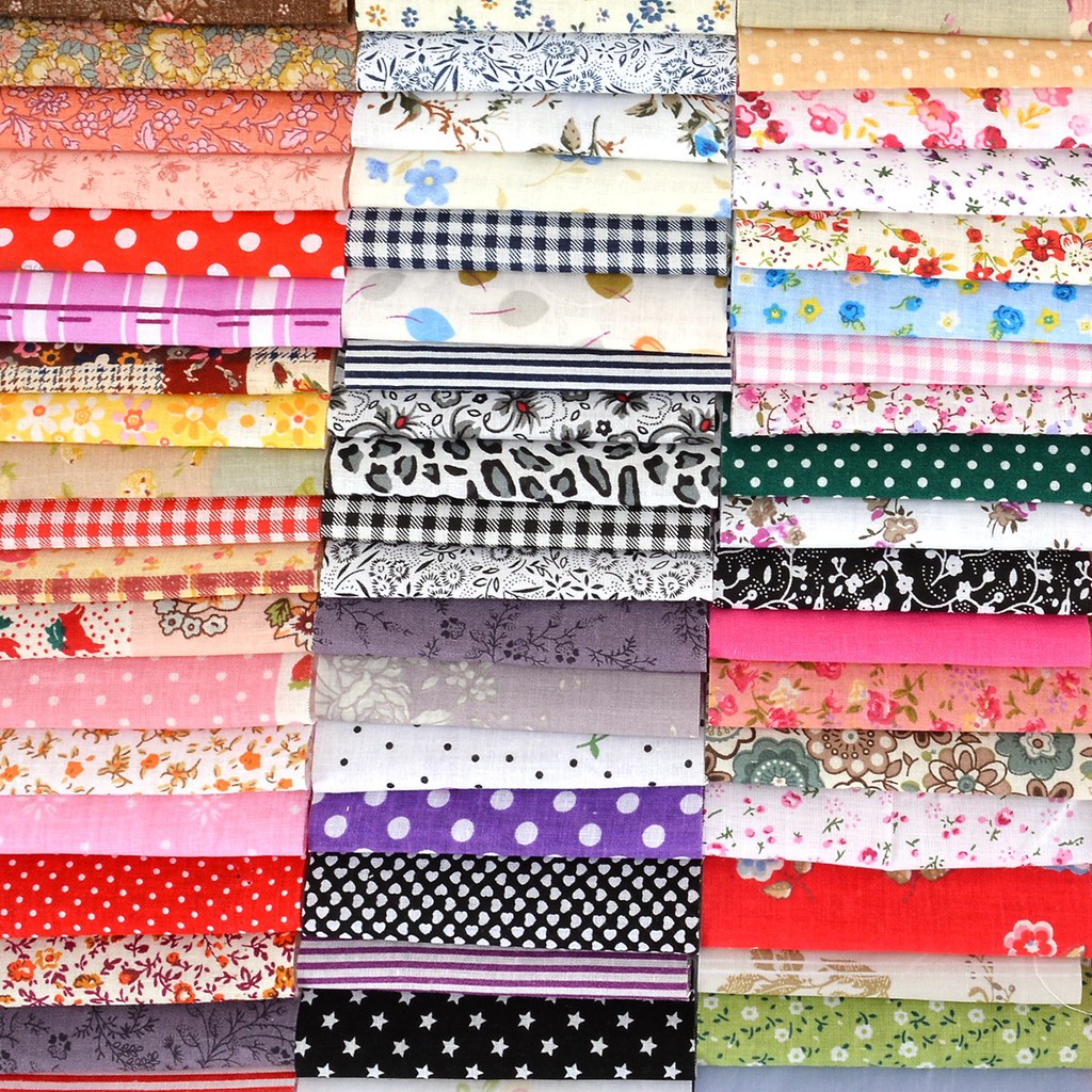 Set 100 Tấm Vải Cotton Hình Vuông 10*10cm Nhiều Họa Tiết Dùng Để May Vá Thủ Công