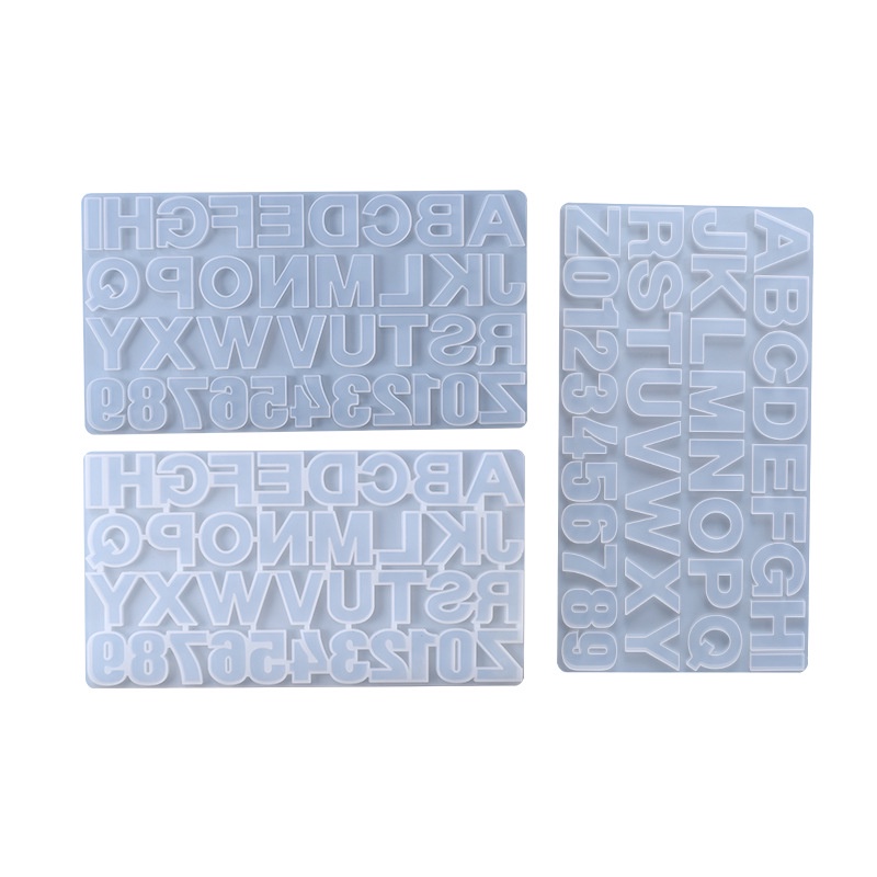 Khuôn silicone chữ cái và số loại lớn, đổ keo epoxy resin, đổ nến