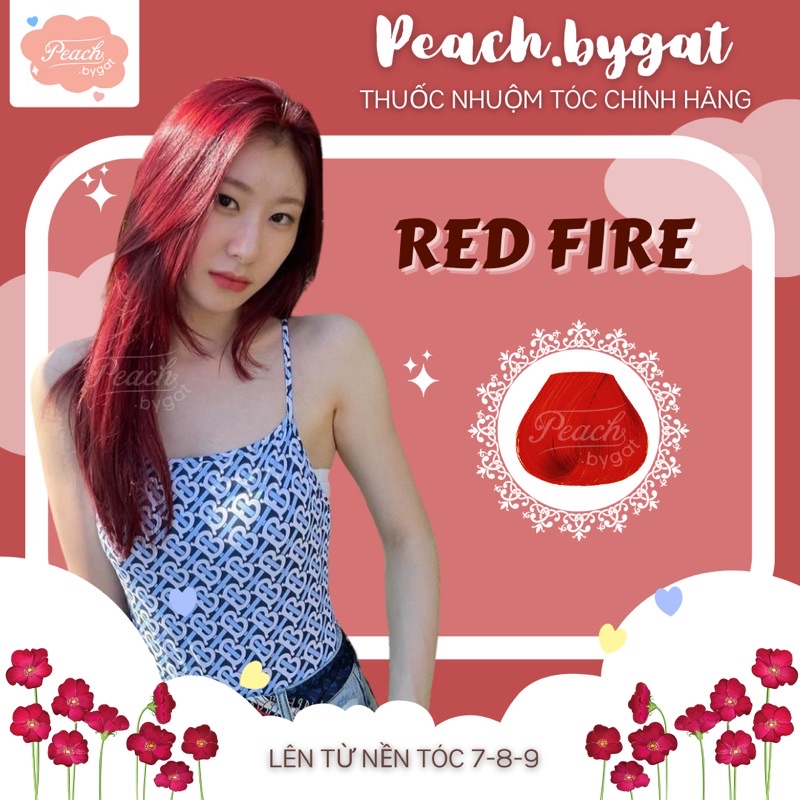 Thuốc nhuộm tóc RED FIRE cần dùng thuốc tẩy tóc của Peach.bygat