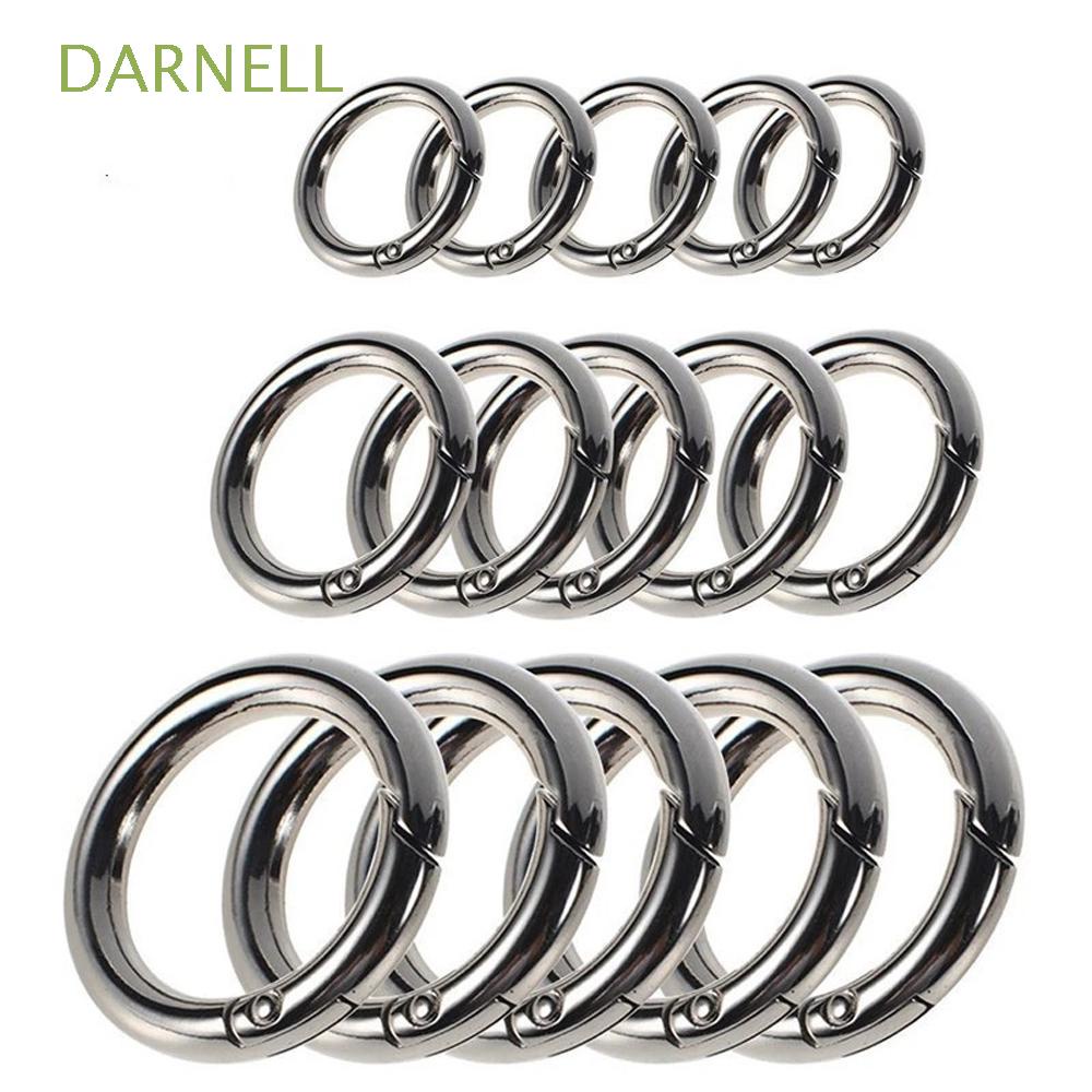 Móc khóa tròn bằng hợp kim kẽm phối dây xích gắn túi xách nhiều màu