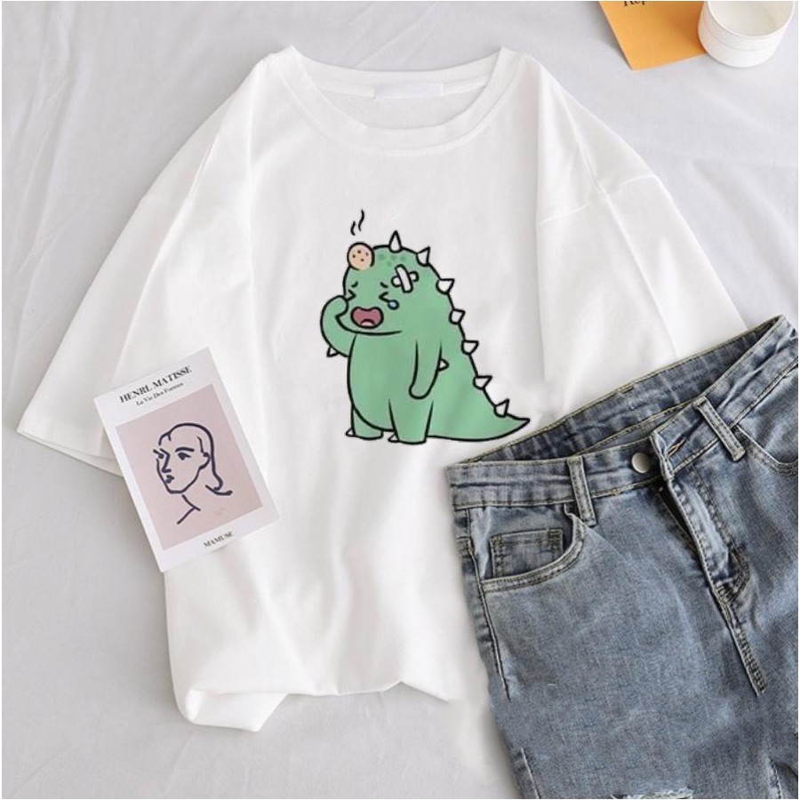ÁO PHÔNG COTTON CAO CẤP IN HÌNH KHỦNG LONG SIÊU XINH