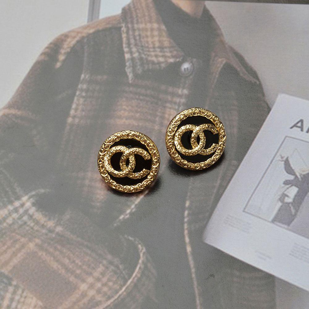 Bông Tai Chữ C Mạ Bạc 925 Thanh Lịch|Đôi Khuyên Tai Chữ C Thời Trang Cho Nữ