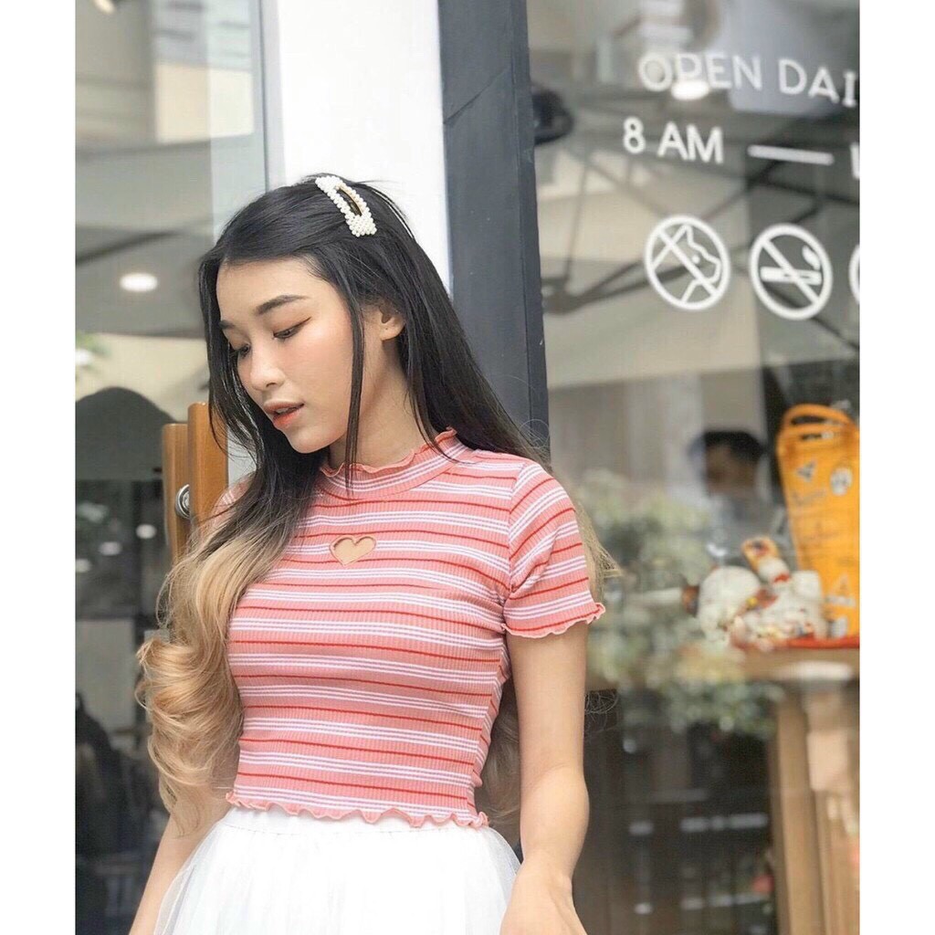 ÁO CROPTOP NỮ KHOÉT CỔ HÌNH TRÁI TIM ÔM BODY VẢI MỀM CUT OUT ÔM DÁNG HÀNG CHUẨN GIÁ RẺ HÌNH THẬT CT28 | Mera Bum Shop | BigBuy360 - bigbuy360.vn