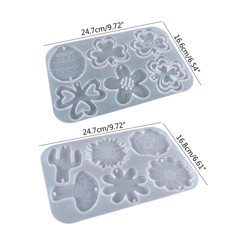 Khuôn Silicone Hình Cỏ Bốn Lá / Nấm Làm Mặt Dây Chuyền