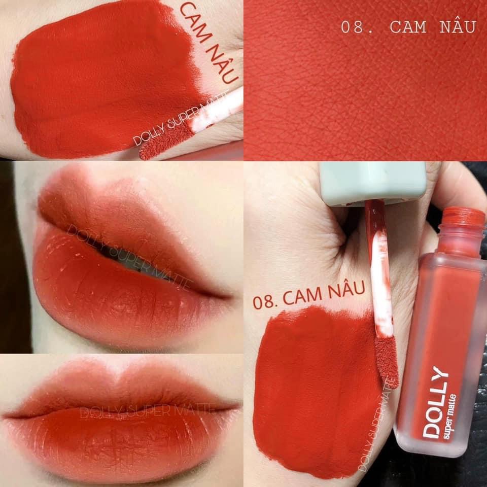 Son Lì Son Kem SUPER MATTE Không Chì Cao Cấp Chính Hãng Màu cam nâu