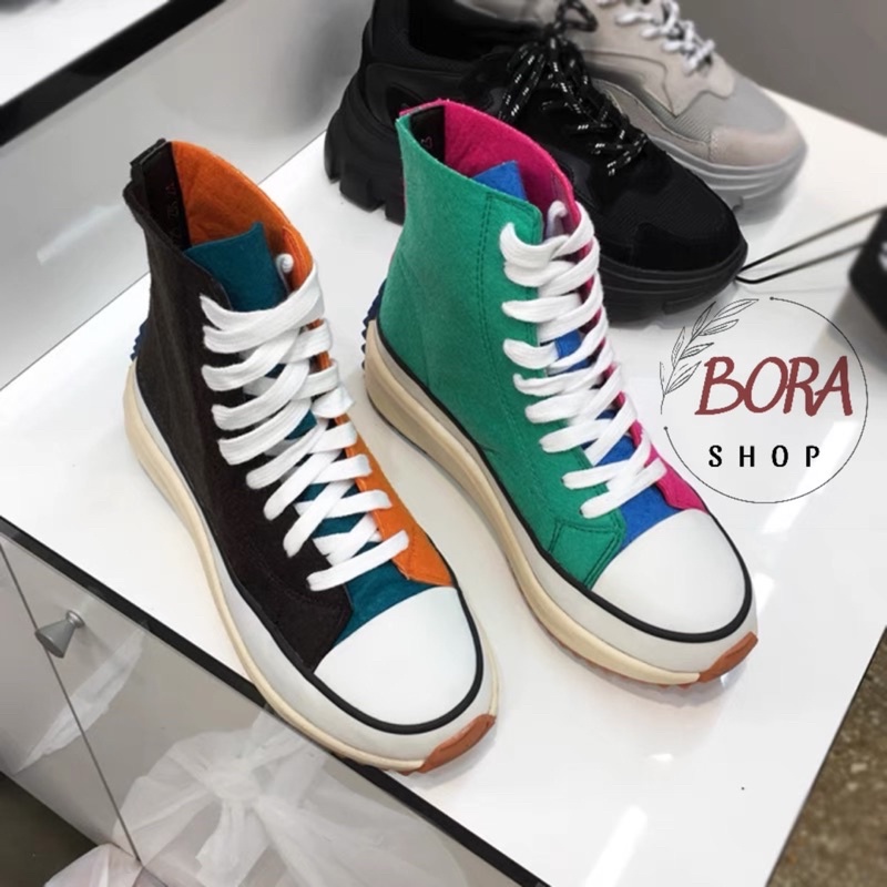 Giày thể thao nữ buộc dây Ulzzang Hàn Quốc BORA SHOP phối màu order