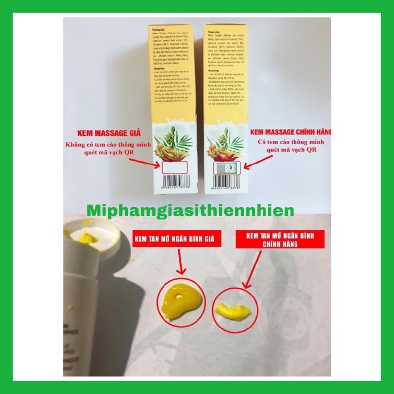 Kem massage tan mỡ gừng ớt Ngân Bình x2 eo thon