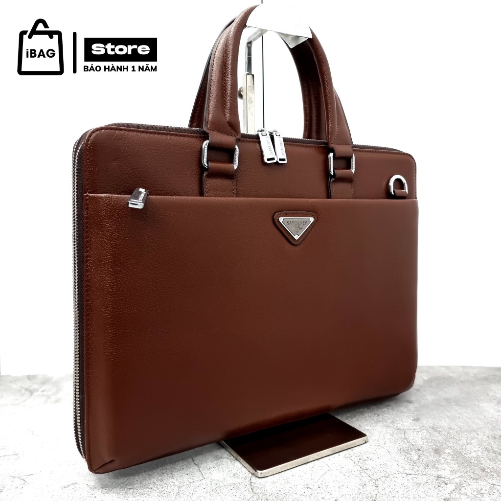 Cặp da công sở Sapolney,Chất liệu Da thật cao cấp,Cặp văn phòng,Đựng laptop 14inh,Chống thấm nước,Vệ sinh dễ dàng - 𝑰𝑩𝑨𝑮 | BigBuy360 - bigbuy360.vn