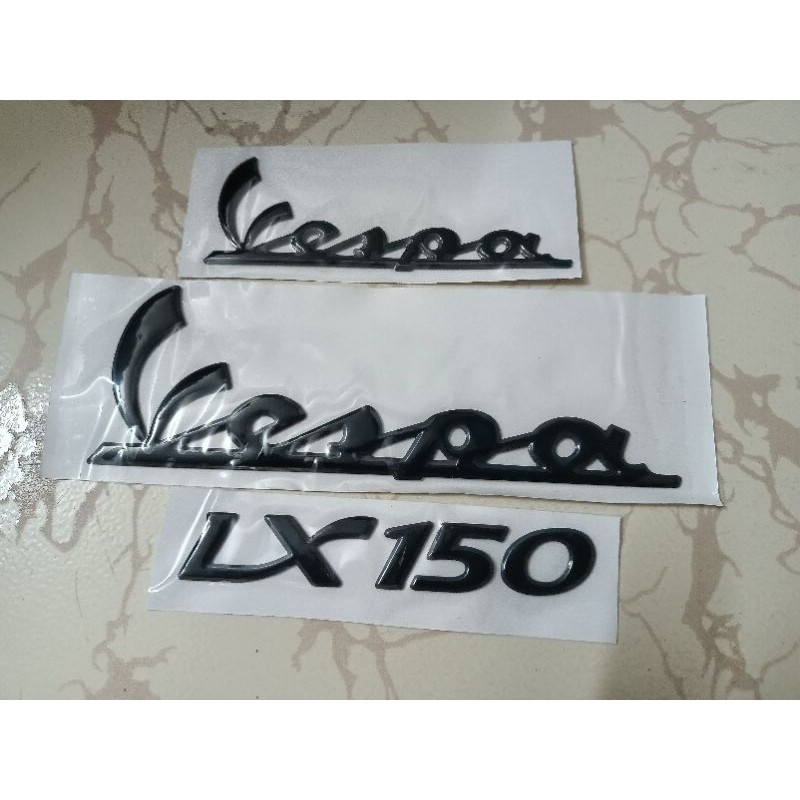 Bộ tem nổi Vespa LX150 màu đen nhập thái