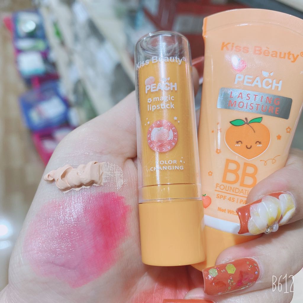 Set 2 lọ son dưỡng + kem nền chống nắng Spf 45+ V1