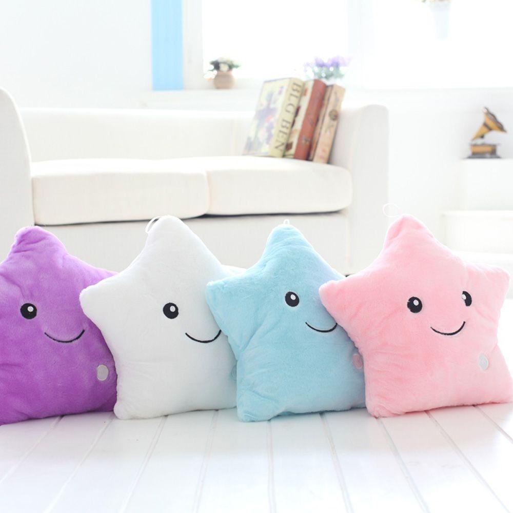 Gối Ôm Mềm Mại Hình Ngôi Sao Phát Sáng Trong Đêm Giáng Sinh Dành Cho Trẻ Em