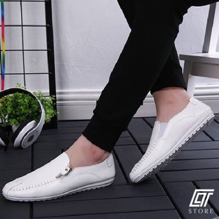Giày lười trắng hot 2018