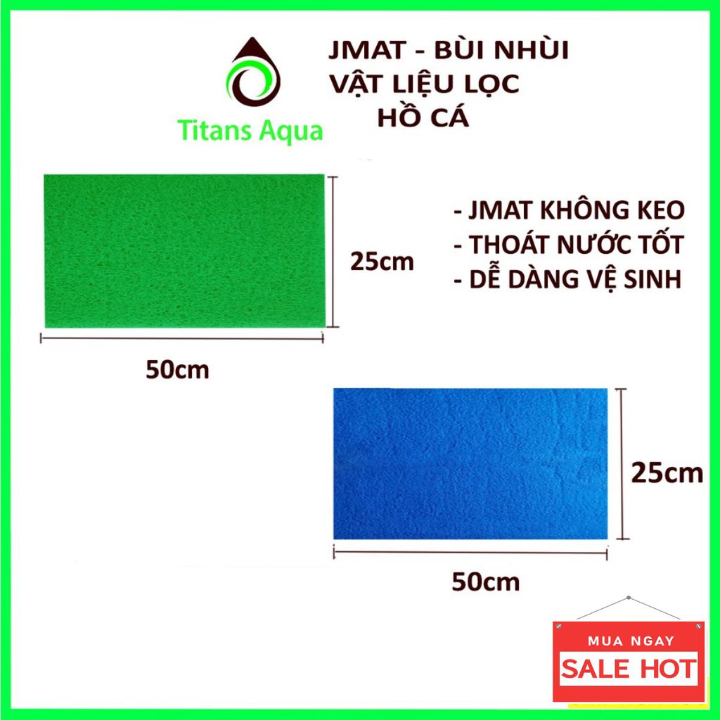 jmat không keo - bùi nhùi lọc nước - 25cm x 50cm - vật liệu lọc hồ cá