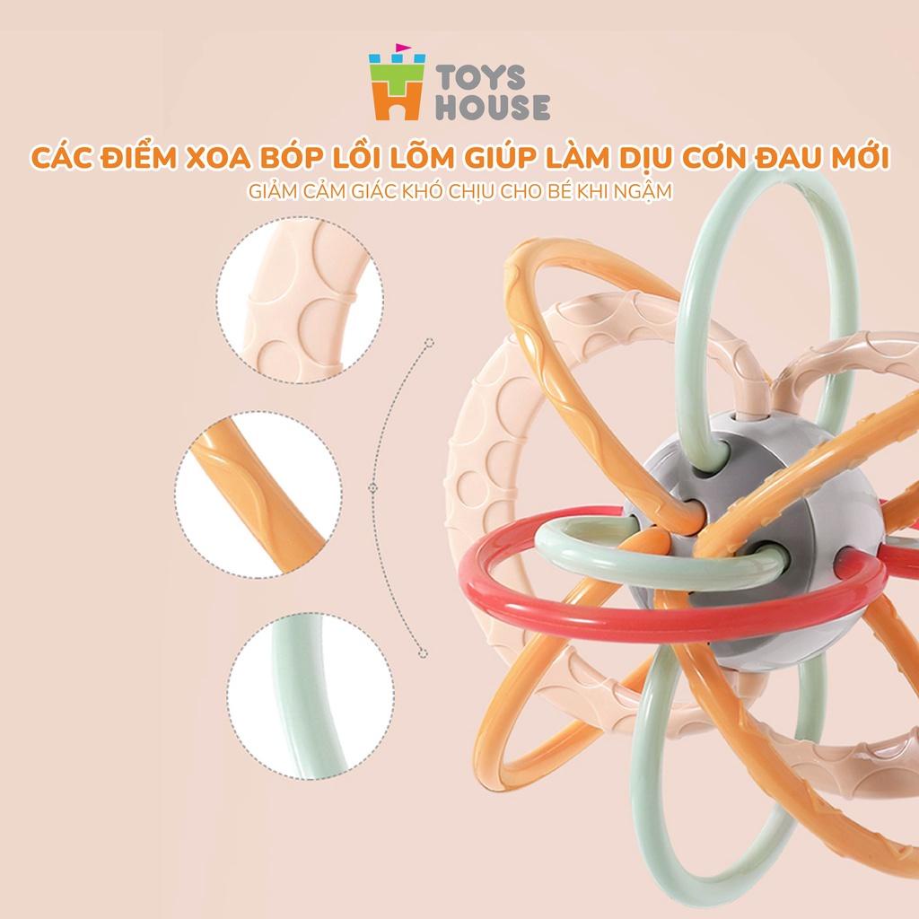 Đồ Chơi Lục Lạc Xúc Xắc Kết Hợp Gặm Nướu Cho Bé ToysHouse - Chất Liệu Nhựa ABS Cao Cấp Mềm - Luyện Vận Động Tinh