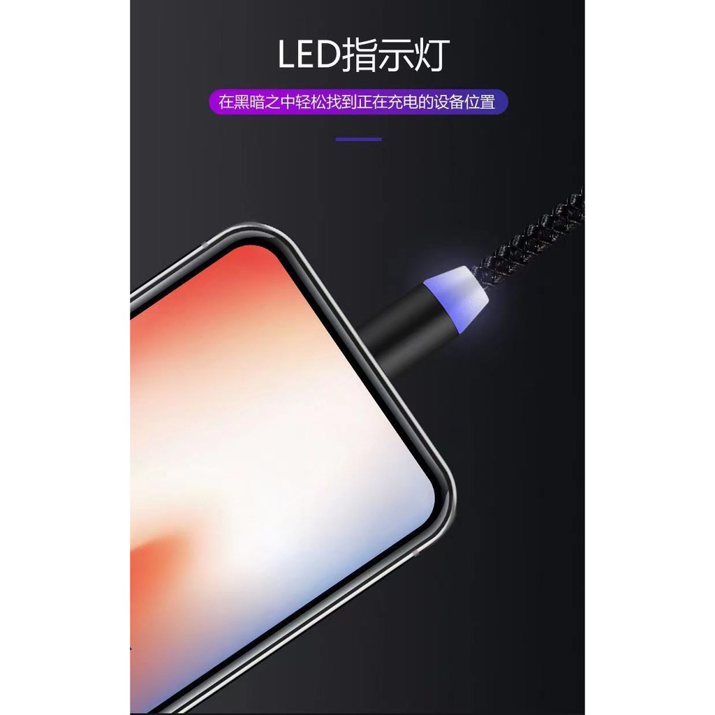 Cáp Sạc Nhanh Nam Châm Cổng Micro Usb Type C Xoay 360 Độ Cho IPhone IOS