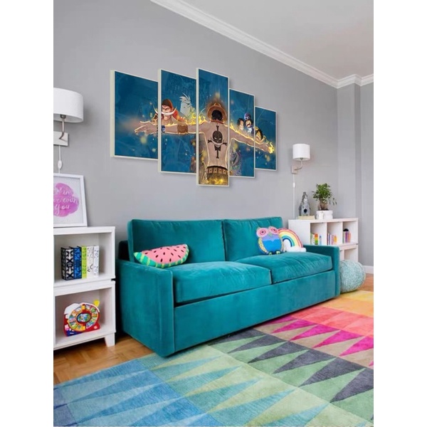 Tranh One Piece Tráng Gương Treo Tường Luffy/ Zoro/ Đảo Hải Tặc/ Tranh anime/ Hoạt Hình Decor Phòng Game/ Live stream