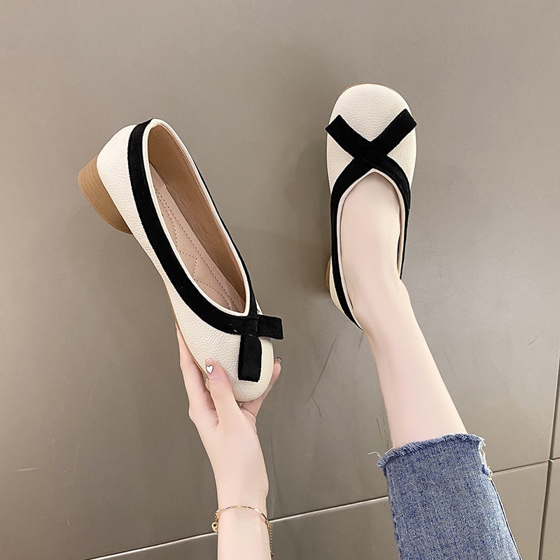 Oeteo Giày Cao Gót Mũi Tròn Thời Trang Nữ Tính