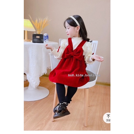 váy nhung tuyết + áo trong cho bé (ah)