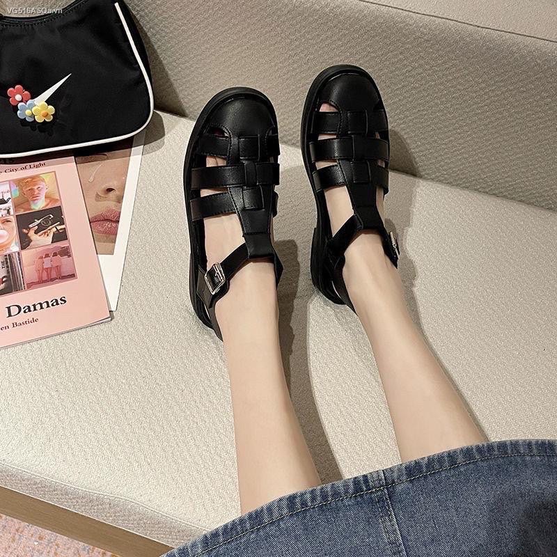 Giày Sandal Rọ nữ đan 3 NAN ngang phong cách Nhật cao 3cm