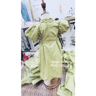 đầm đôi mẹ và bé màu xanh cốm