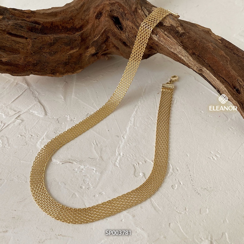 Dây chuyền nữ titan Eleanor Accessories chocker dạng lưới basic phụ kiện trang sức 3781