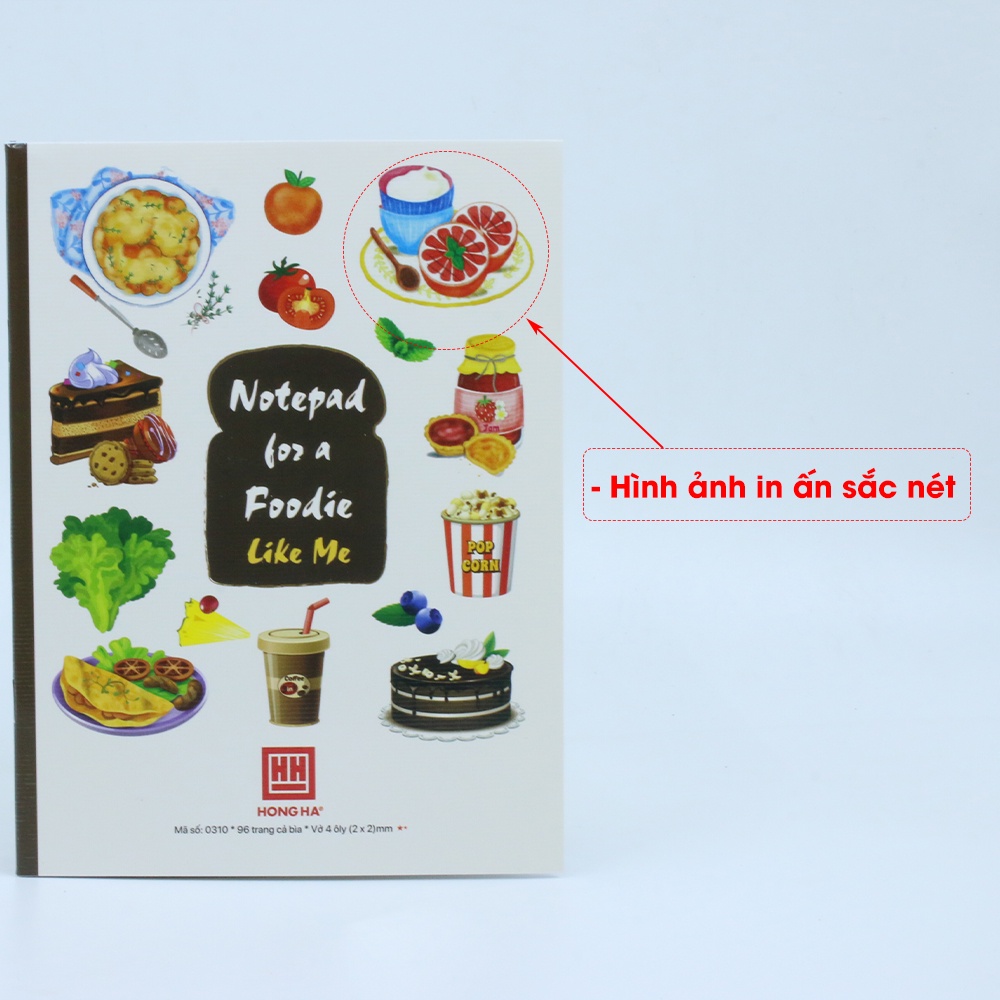 Vở 4 ô ly 96 trang Hồng Hà Class Foody - 0310 | Dành cho học sinh miền Trung - Nam