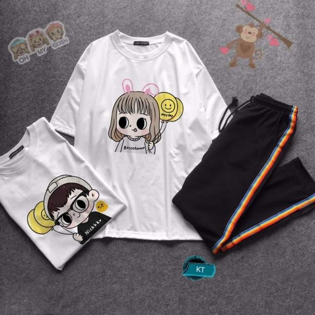 Sét áo cô bé,cậu bé+quần K&amp;T Áo thun nam nữ, quần kaki, quần nữ, sét bộ mặc ở nhà MODY