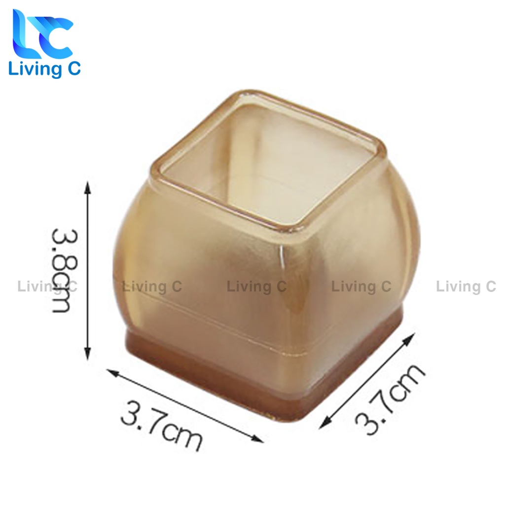 Bộ 4 silicon bọc chân bàn ghế chống va đập trơn trượt Living C, bọc chân bàn ghế silicon loại dày cao cấp _BCB